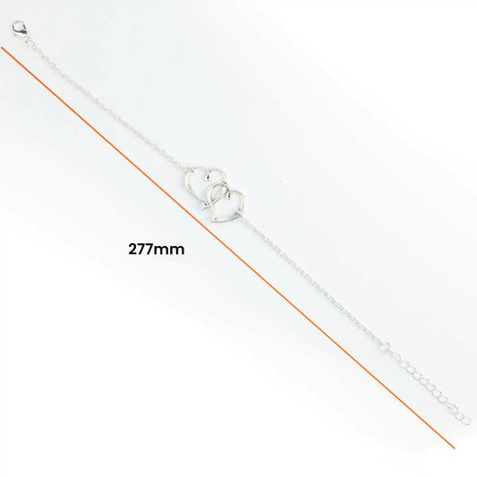 Double Heart Arrow Anklet - Assortique Inc.