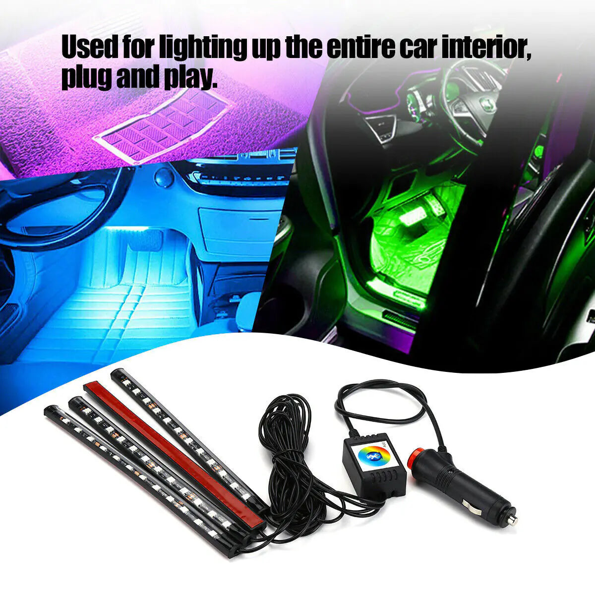 4x RGB LED Car Interior Lights - Assortique Inc.