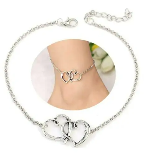 Double Heart Arrow Anklet - Assortique Inc.