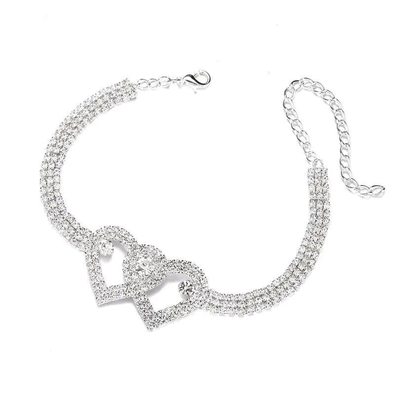 Double Heart Anklet Bracelet - Assortique Inc.