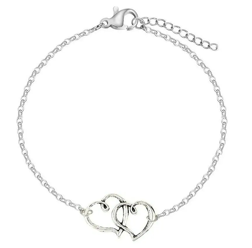 Double Heart Arrow Anklet - Assortique Inc.